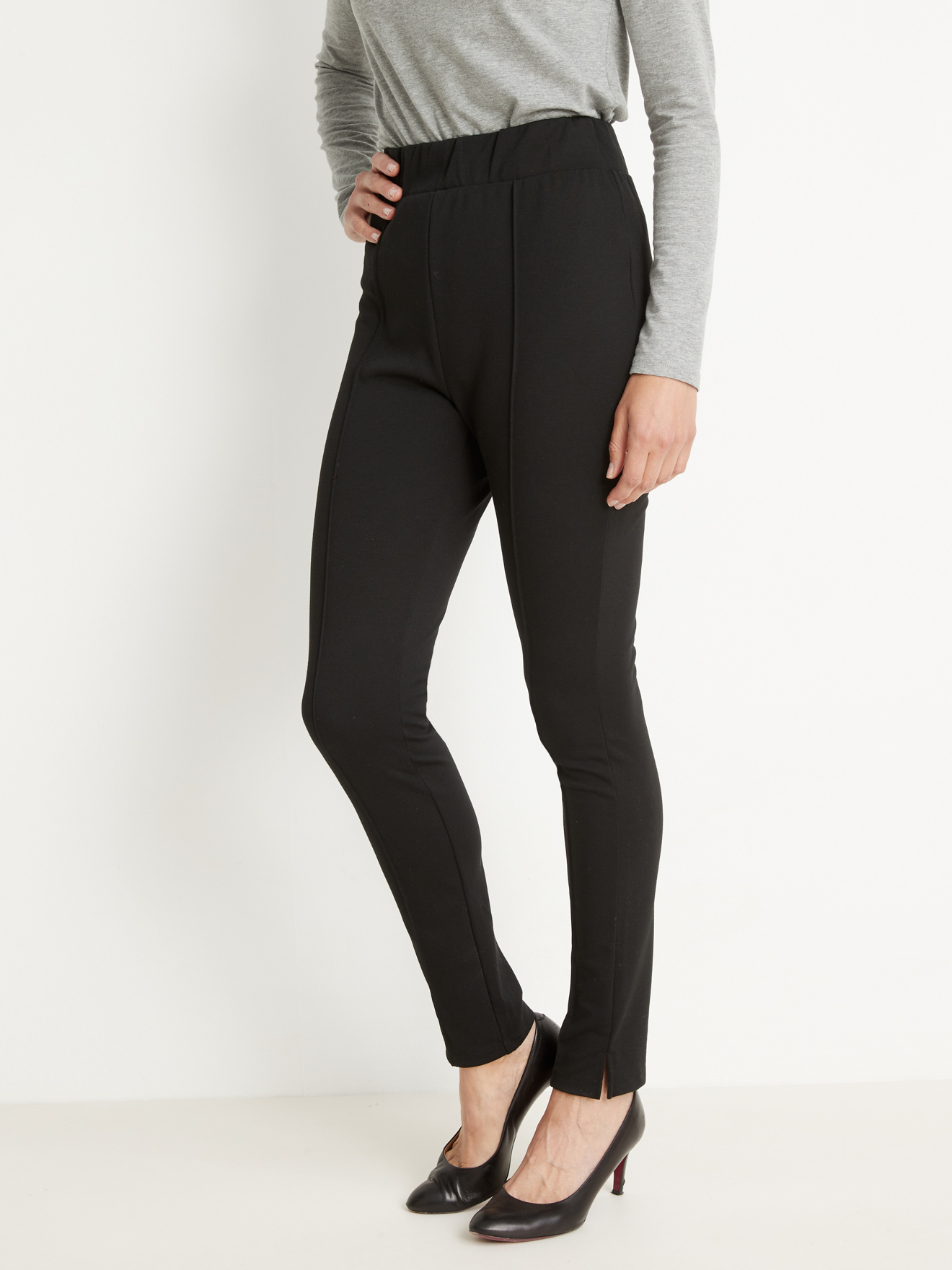 Pantalon droit élastiqué maille milano