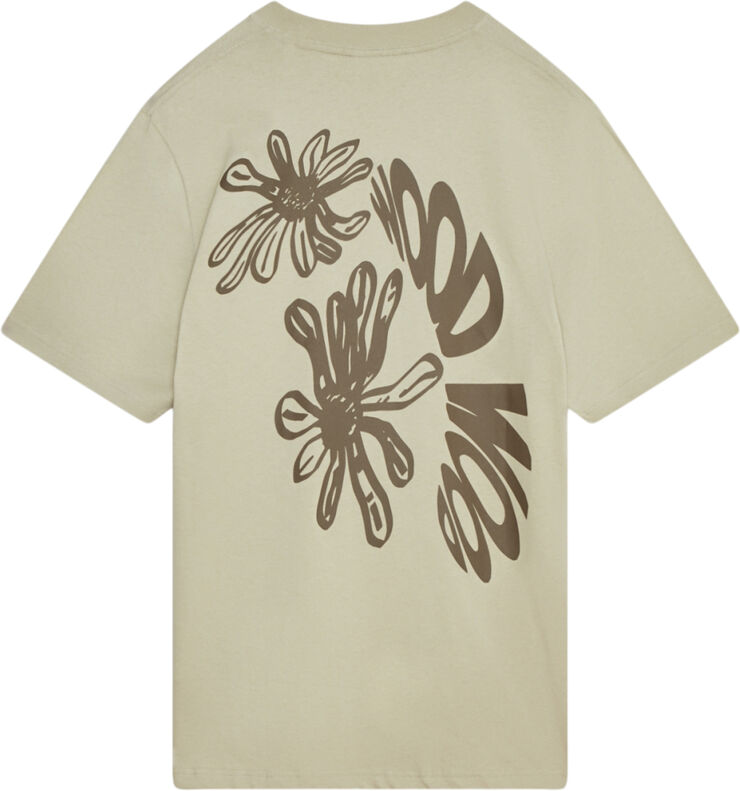 Wood Wood Bobby Flowers T-shirt GOTS Taupe beige