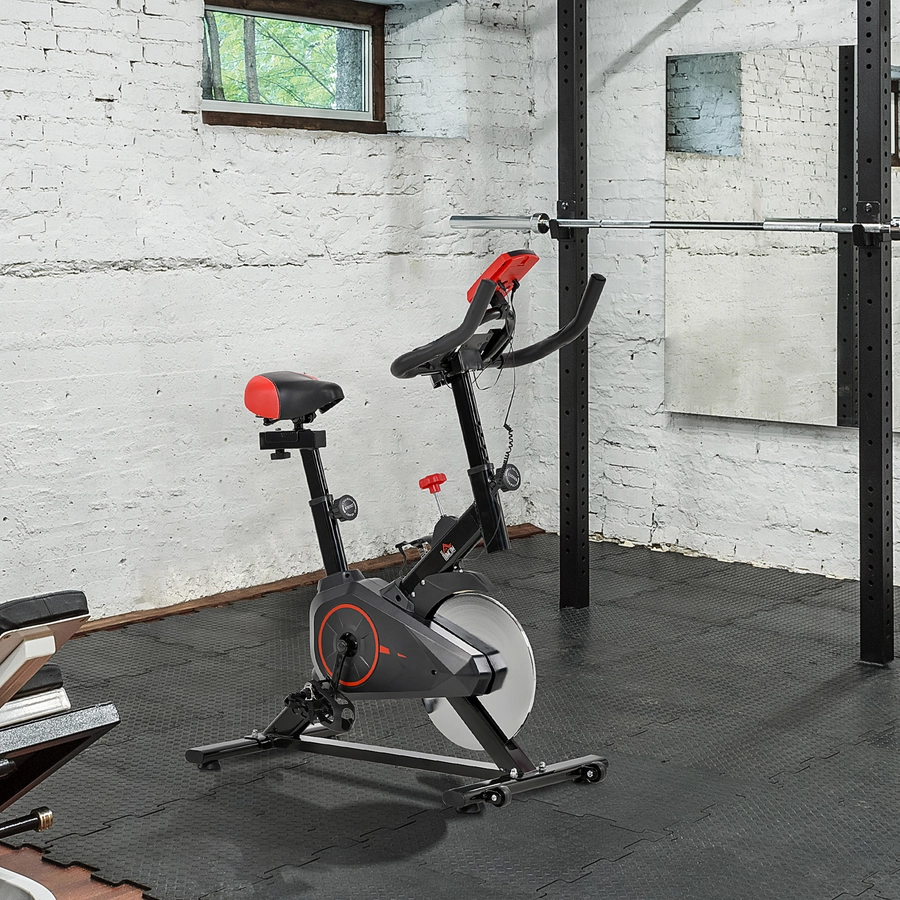 HOMCOM Fitnessfahrrad mit LCD-Monitor schwarz