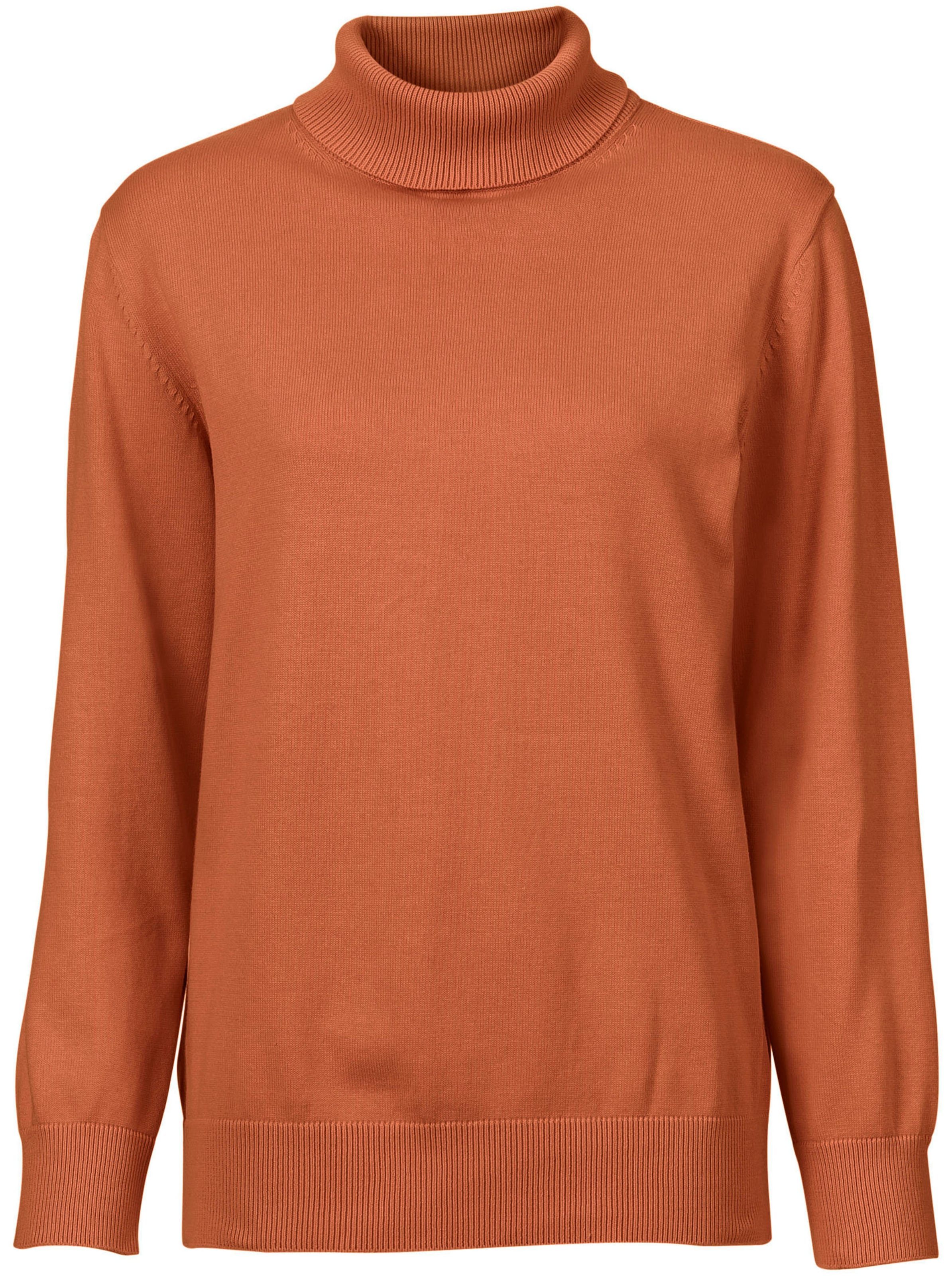 Rollkragenpullover in terrakotta