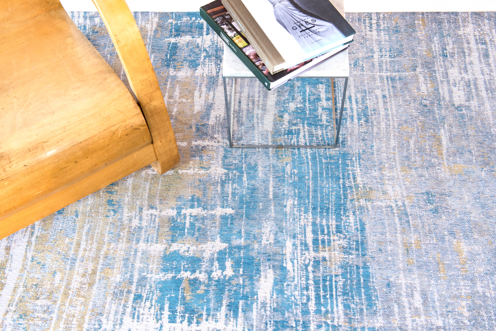 Ecorugs vloerkleed Streaks blauw ∅ 240 cm