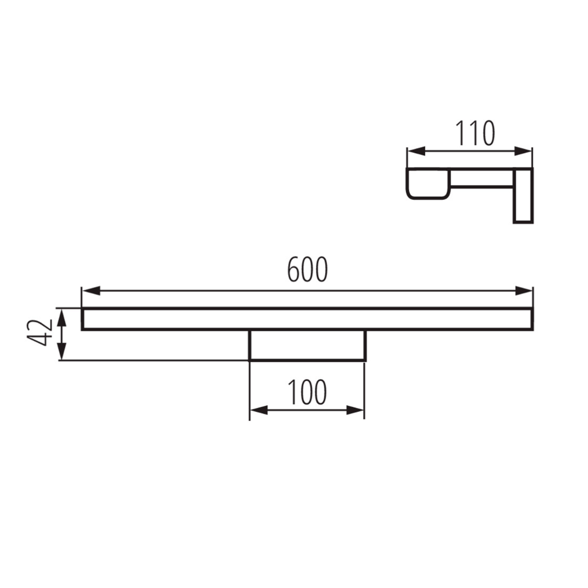 Sapho Asten spiegellamp 60cm chroom
