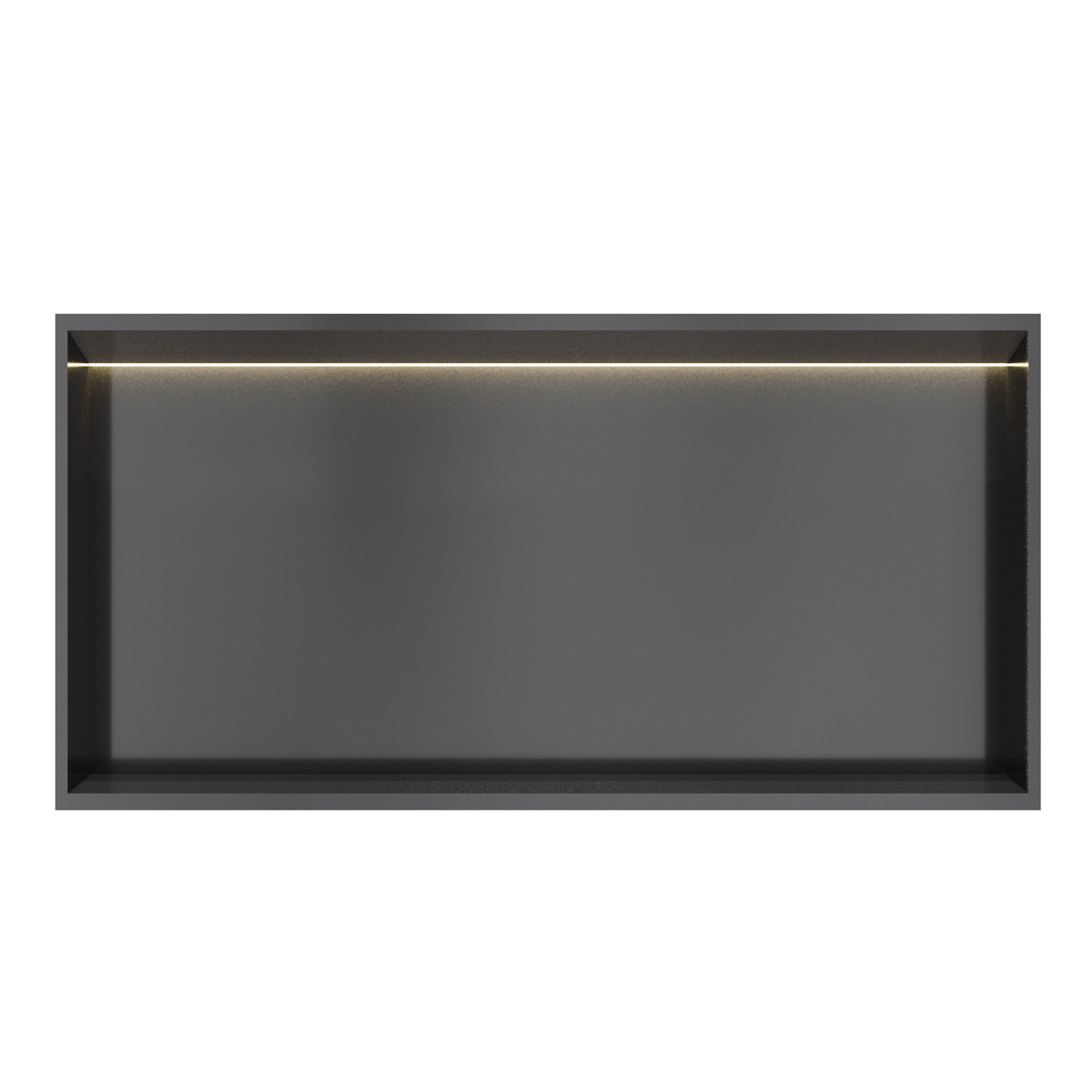 Hotbath &More inbouwnis met verlichting 30x60x10cm geborsteld zwart PVD