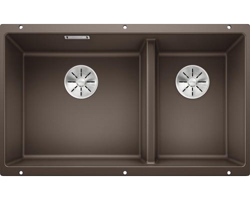 Blanco SUBLINE 430/270-U spoelbak, 755 x 460 mm, cafe 523160, 1 bak, zonder afdruiprek, bak rechts
