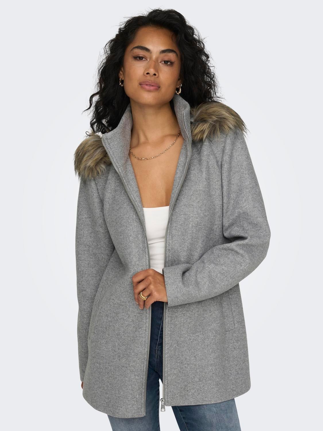 ONLNEWERICA Mantel Medium Grey Melange