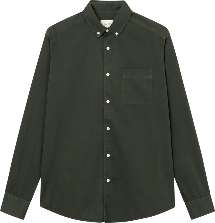 Forét CAMP LIGHT TWILL SHIRT Dark moss