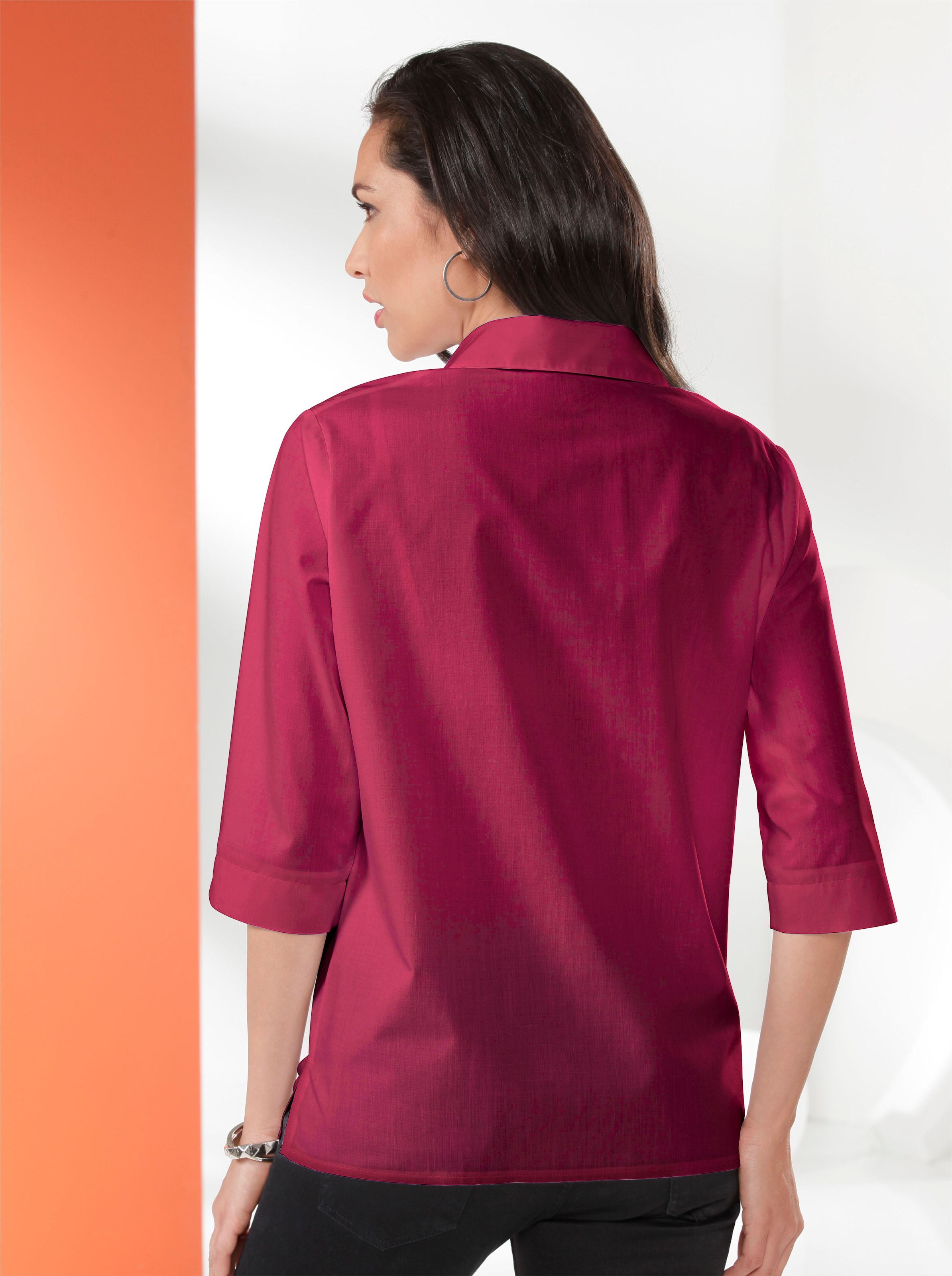 Hemdbluse in weinrot