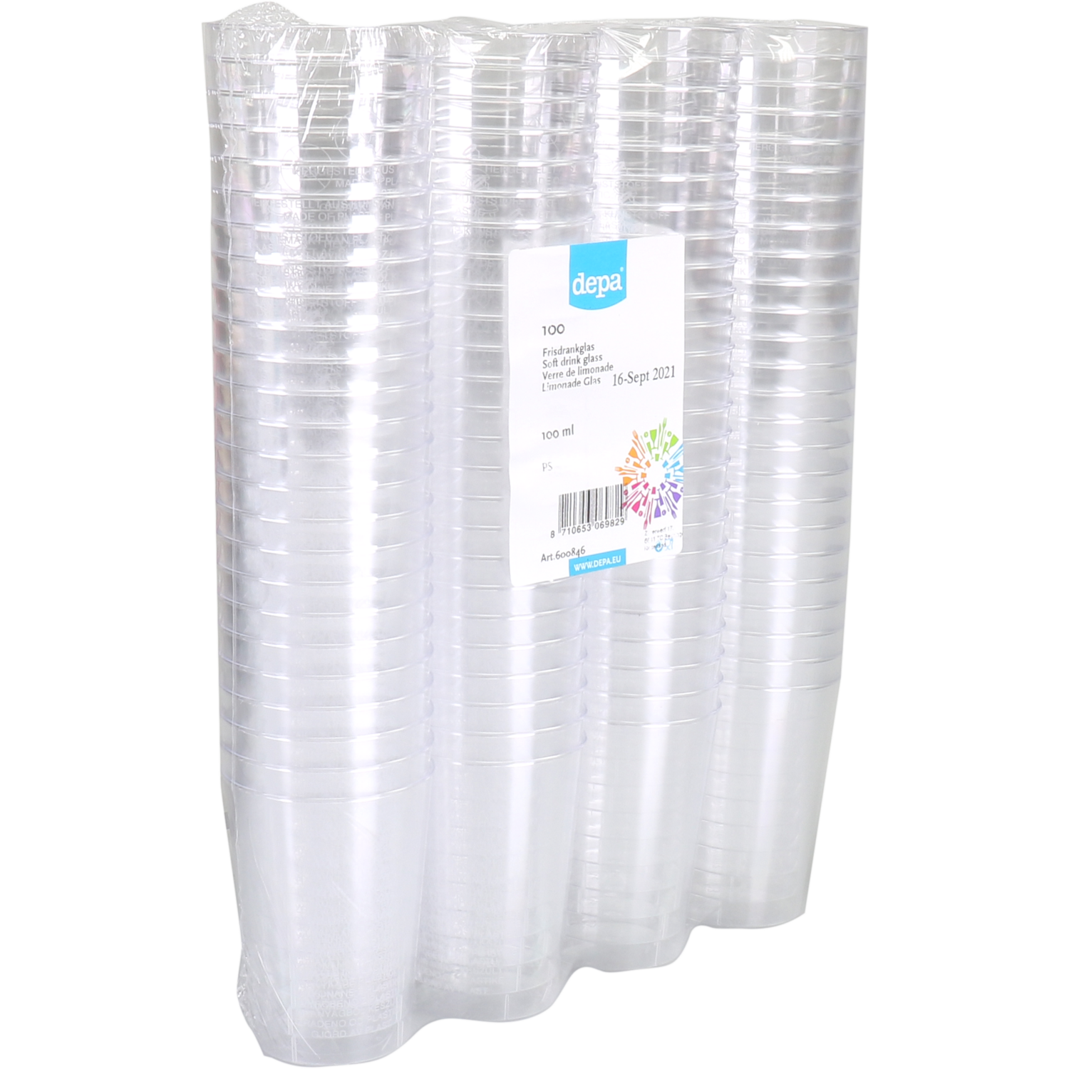 Glas, frisdrankglas, pS, 100ml, transparant