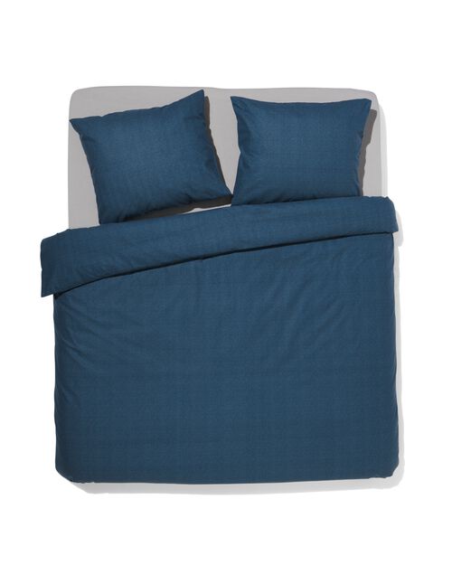 housse de couette flanelle 200x200/220 bleu chiné