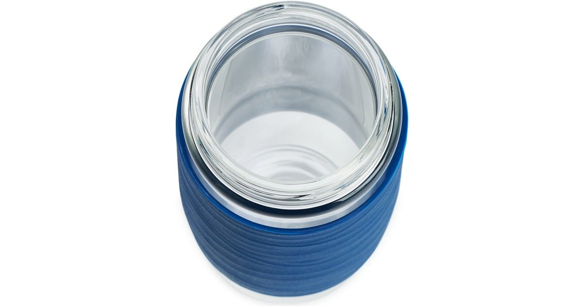 EmsaTea Mug Thermosbeker 0,4 Liter  (Blauw/transparant, Glas, schroefdop)