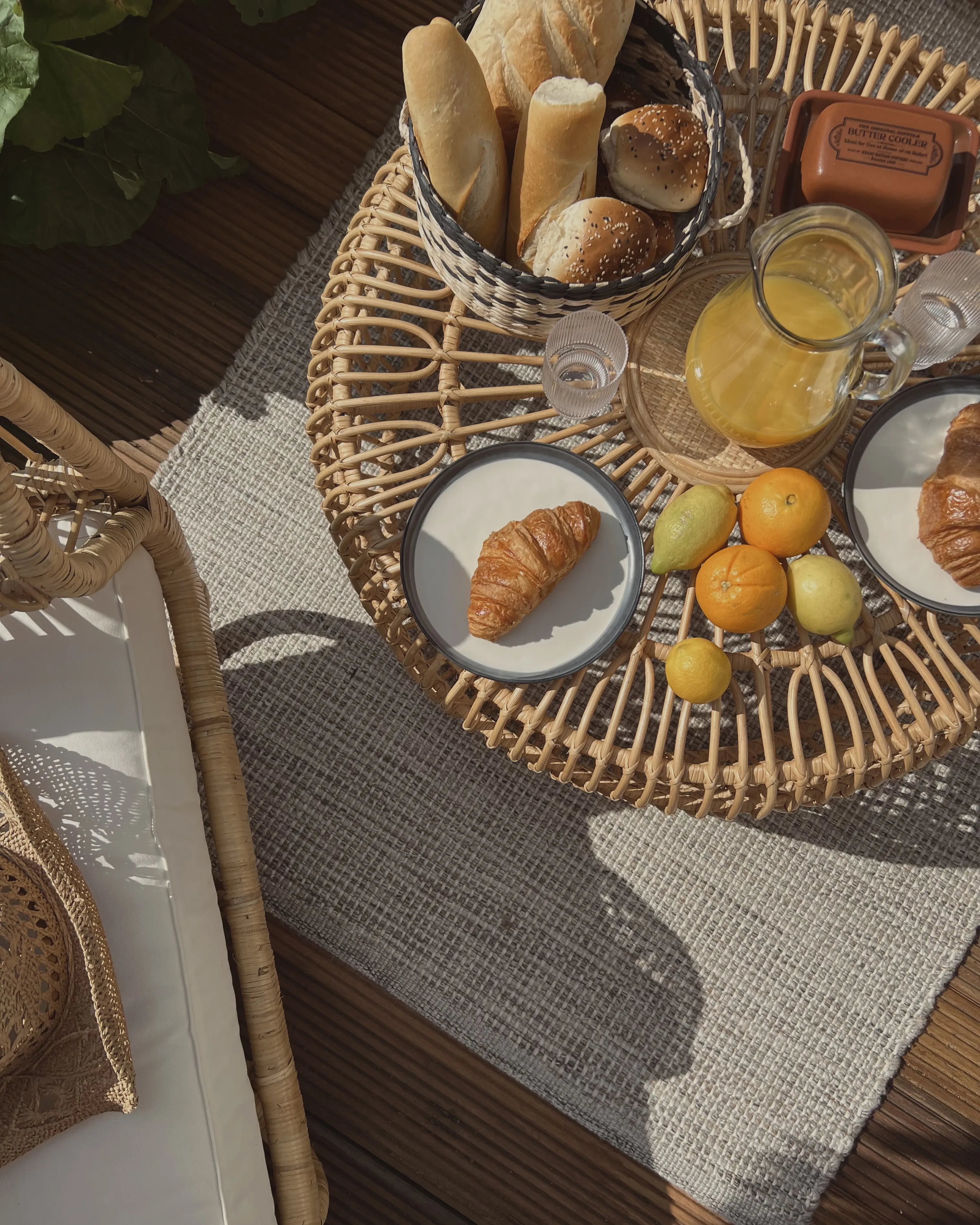 Tuin salontafel RANDAZZO 85 cm 85 cm Rotan Lichtbruin