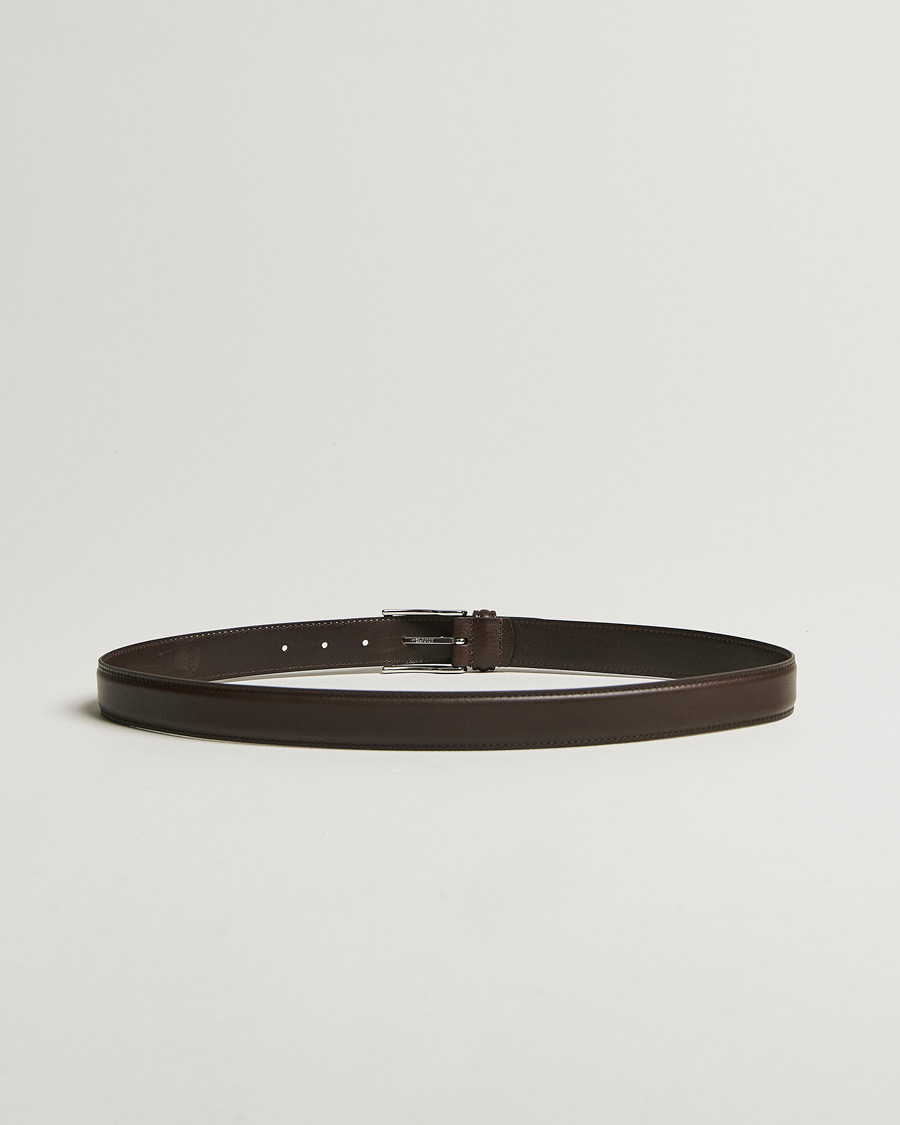 Anderson's Structure Leather Suit Belt 3 cm Dark Brown