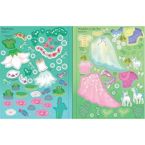 Uitgeverij usborne sticker- en aankleedboek - eenhoorns