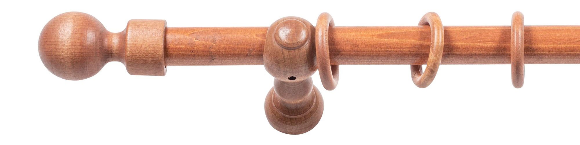 SN DECO GROUP Gardinenstange »Giro« 1 läufig-läufig Fixmass 28 mm, Holz, verschiedenen Längen und Farbe, Komplettset