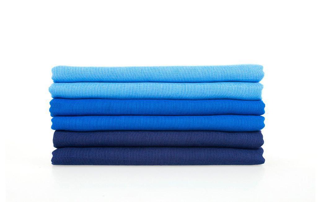 Mulltuch 6-er Set 80 x 80 cm Blau uniMulltücher 80 x 80 cm Blau
