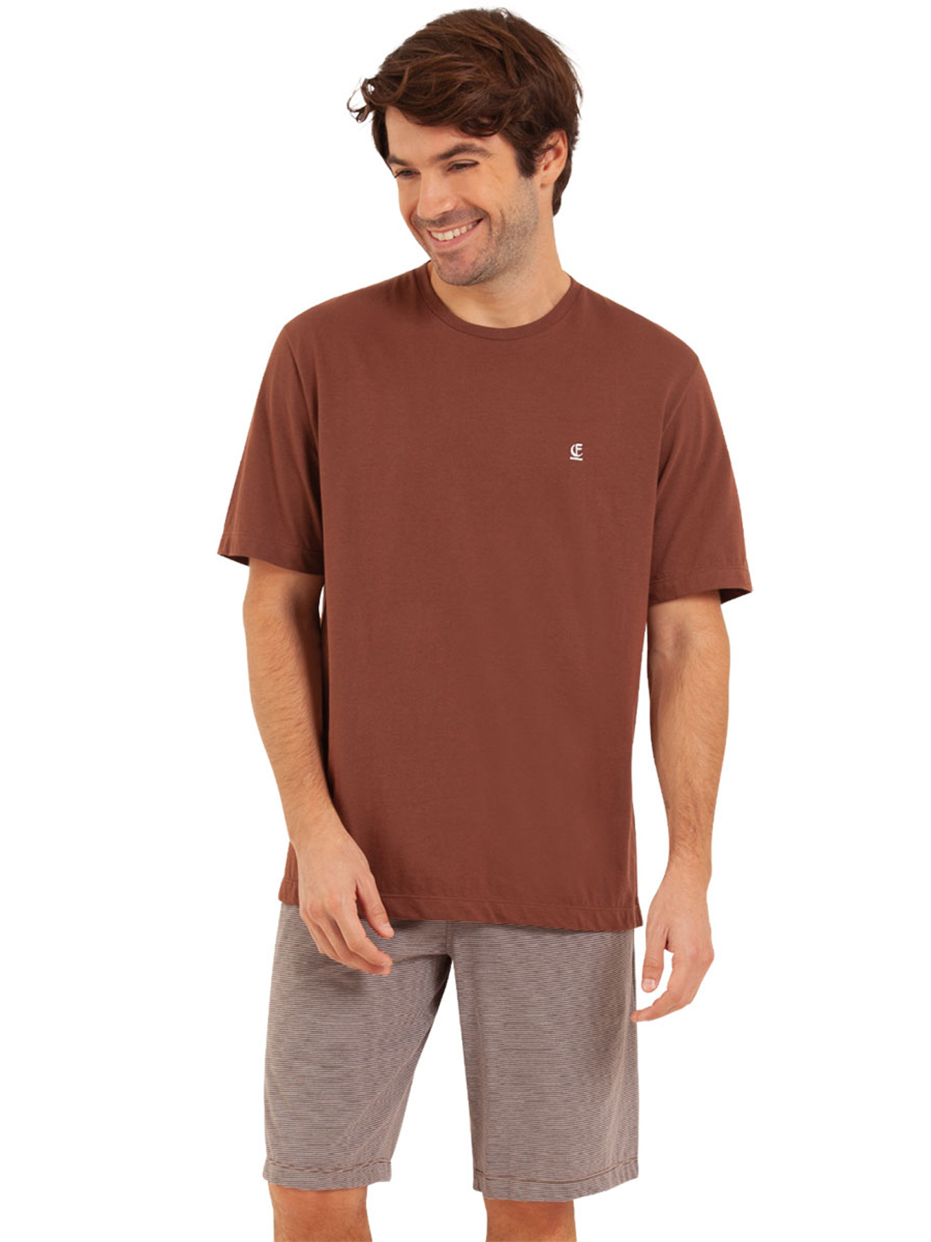 Pyjashort col rond en coton bio