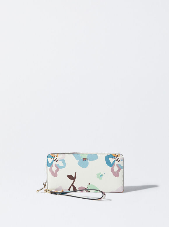 Bolsa com estampa floral - Off-White