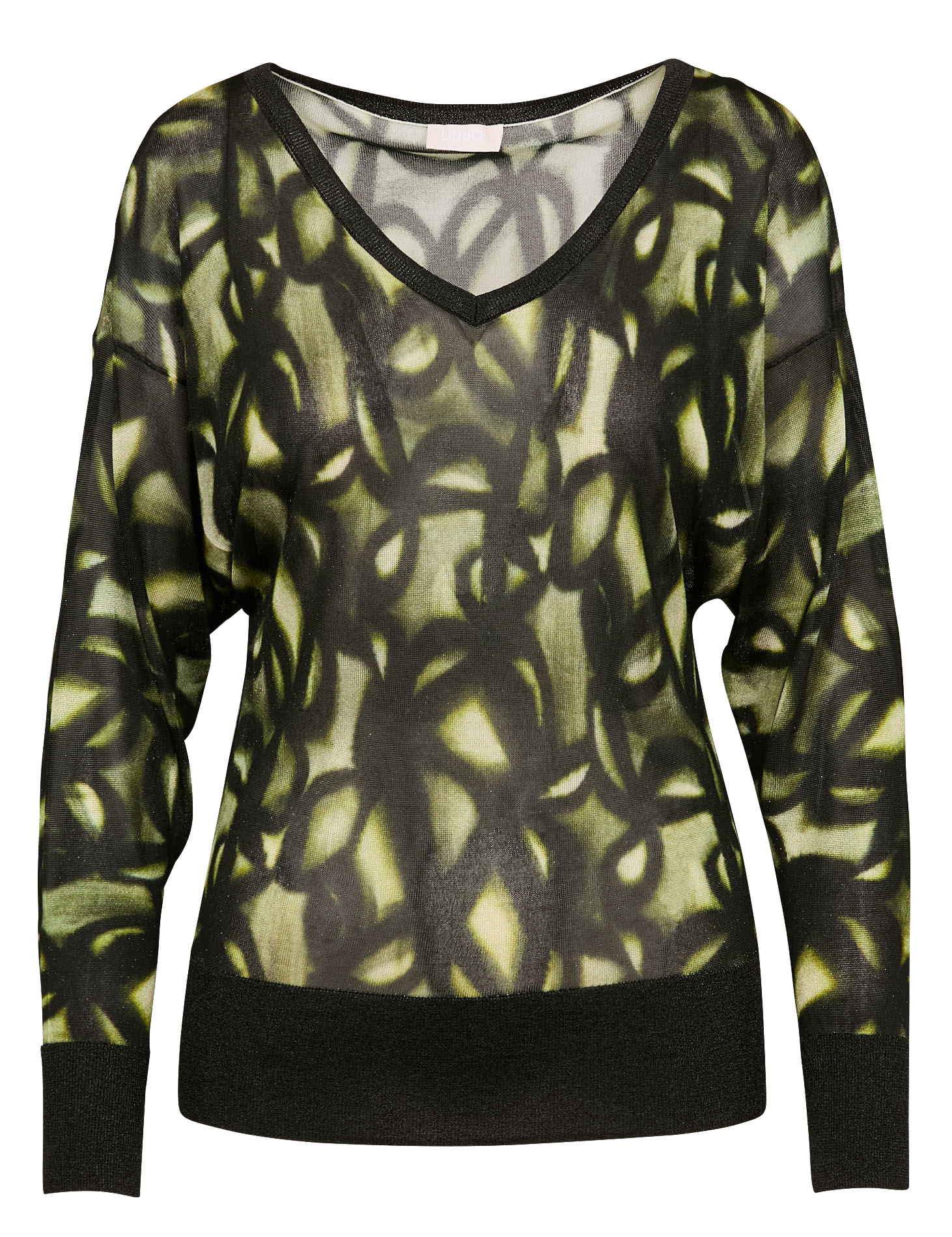 Pull col V imprimé | Vert