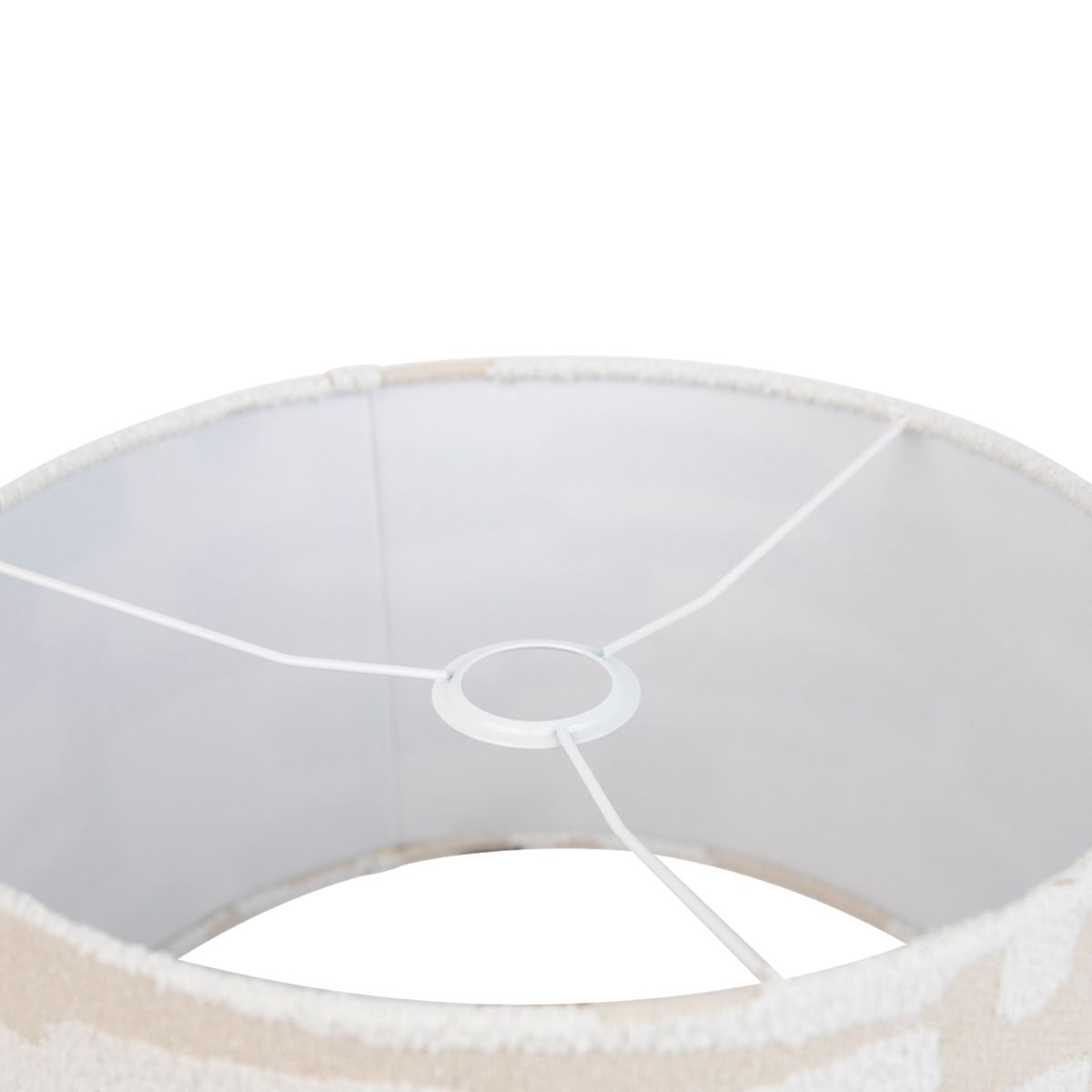 Stoffen lampenkap wit met beige gestreept 35/35/20
