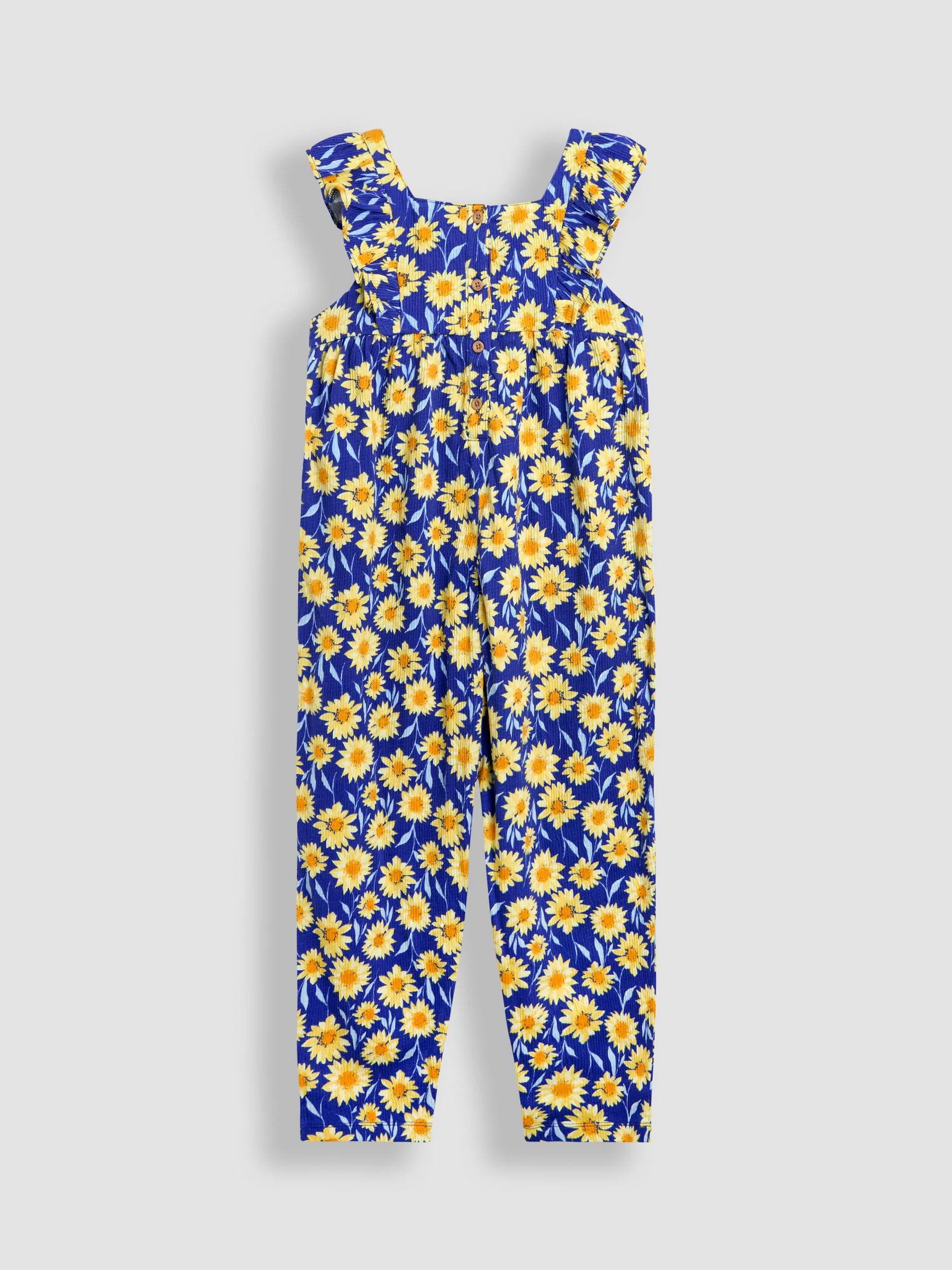 Navy Sunflower - JoJo Maman Bébé Ruffle Front Jumpsuit