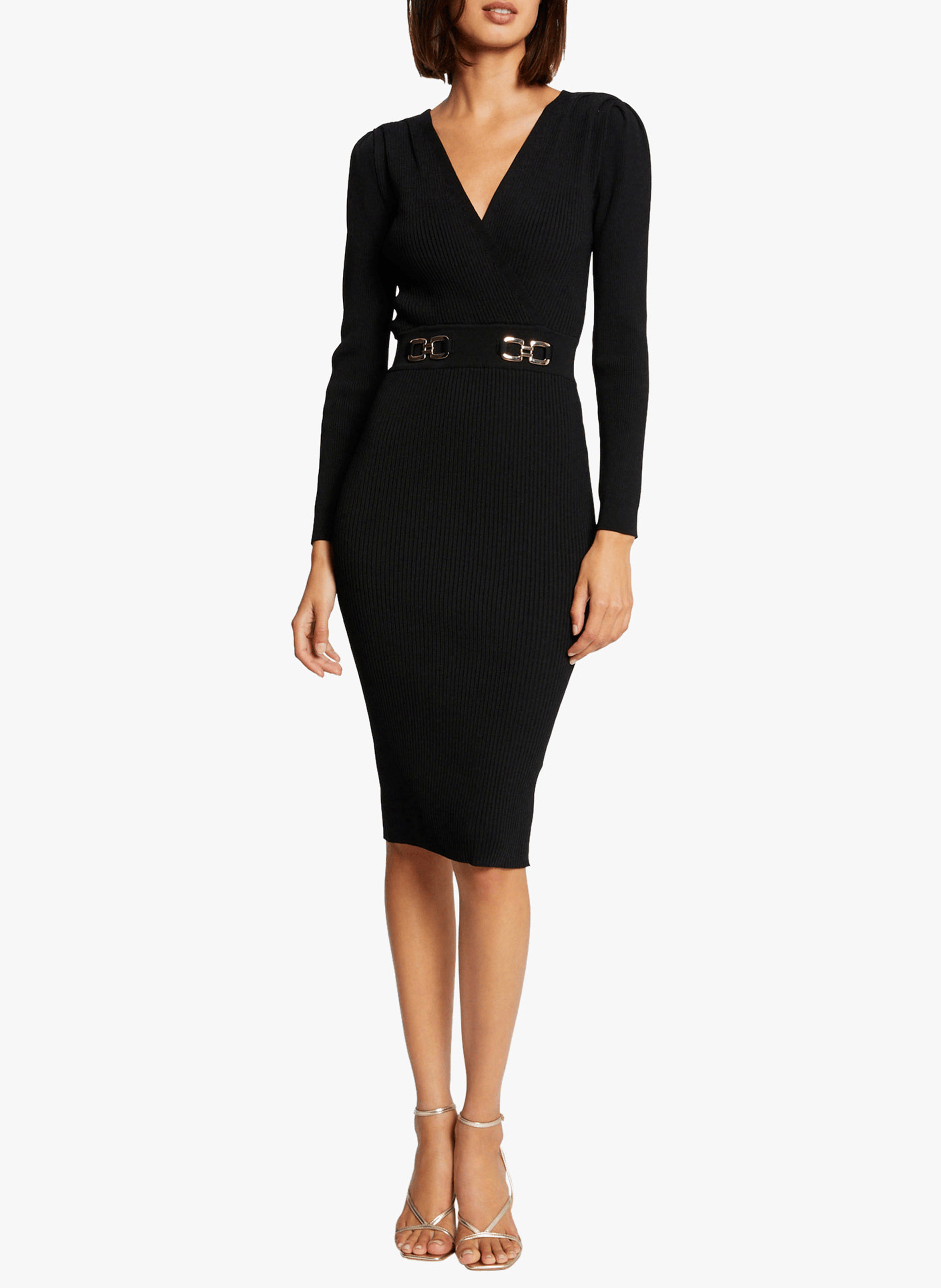 RMBIZ - Robe mi-longue en maille | Noir