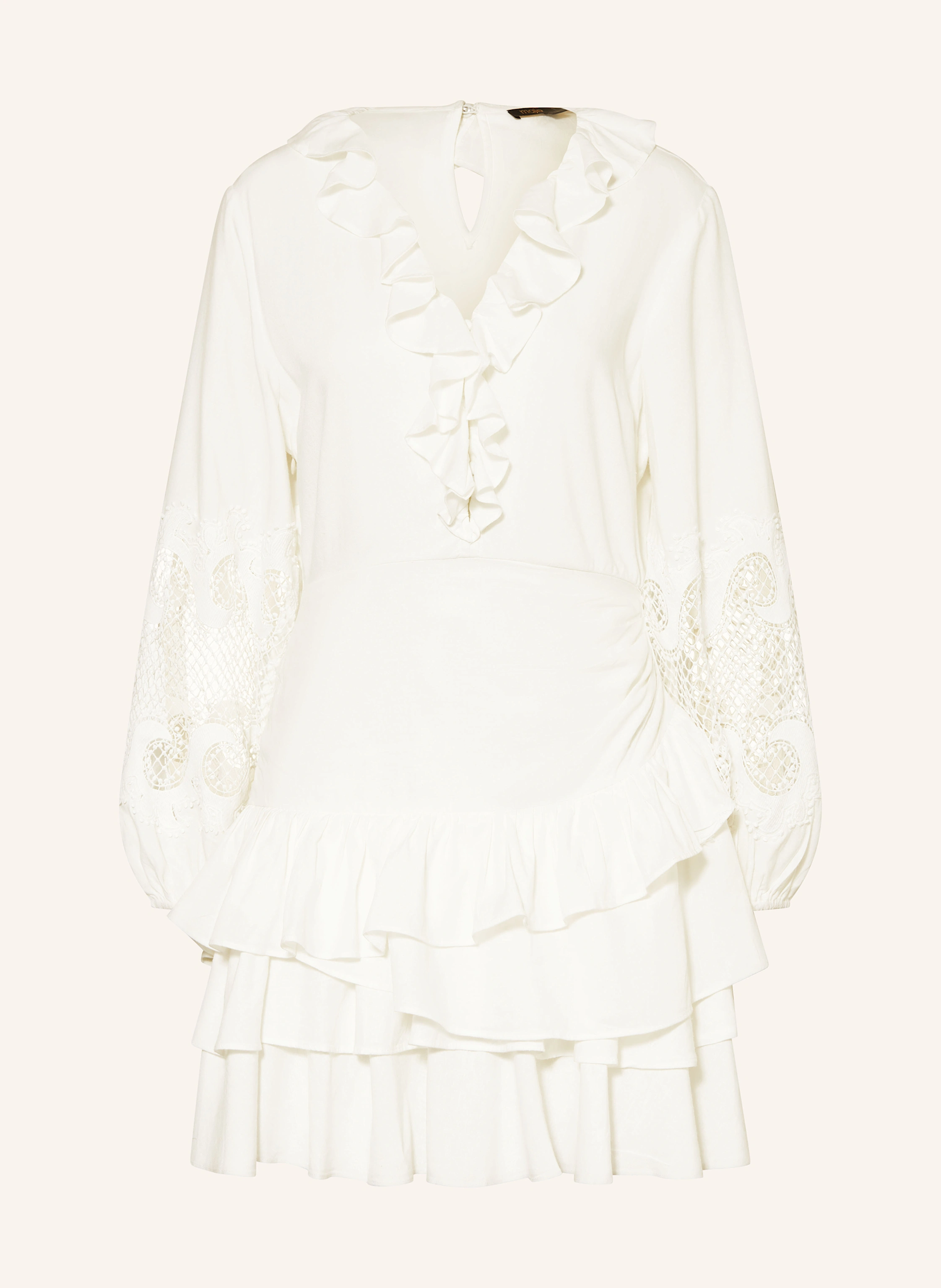 maje Kleid mit Volants und Lochspitze