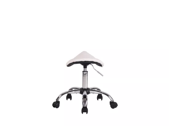 Tabouret - Similicuir & Métal chromé - Blanc - Augsburg