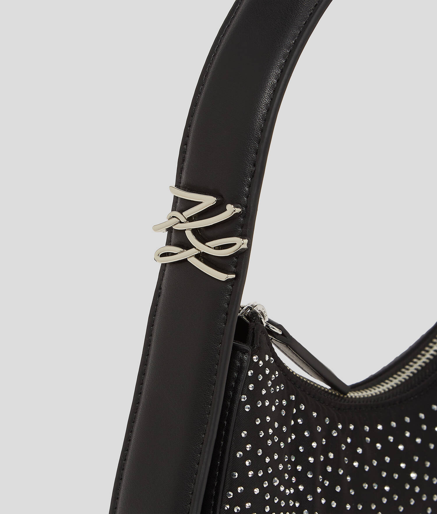 SAC DEMI-LUNE À STRASS K/SOIRÉE - Noir