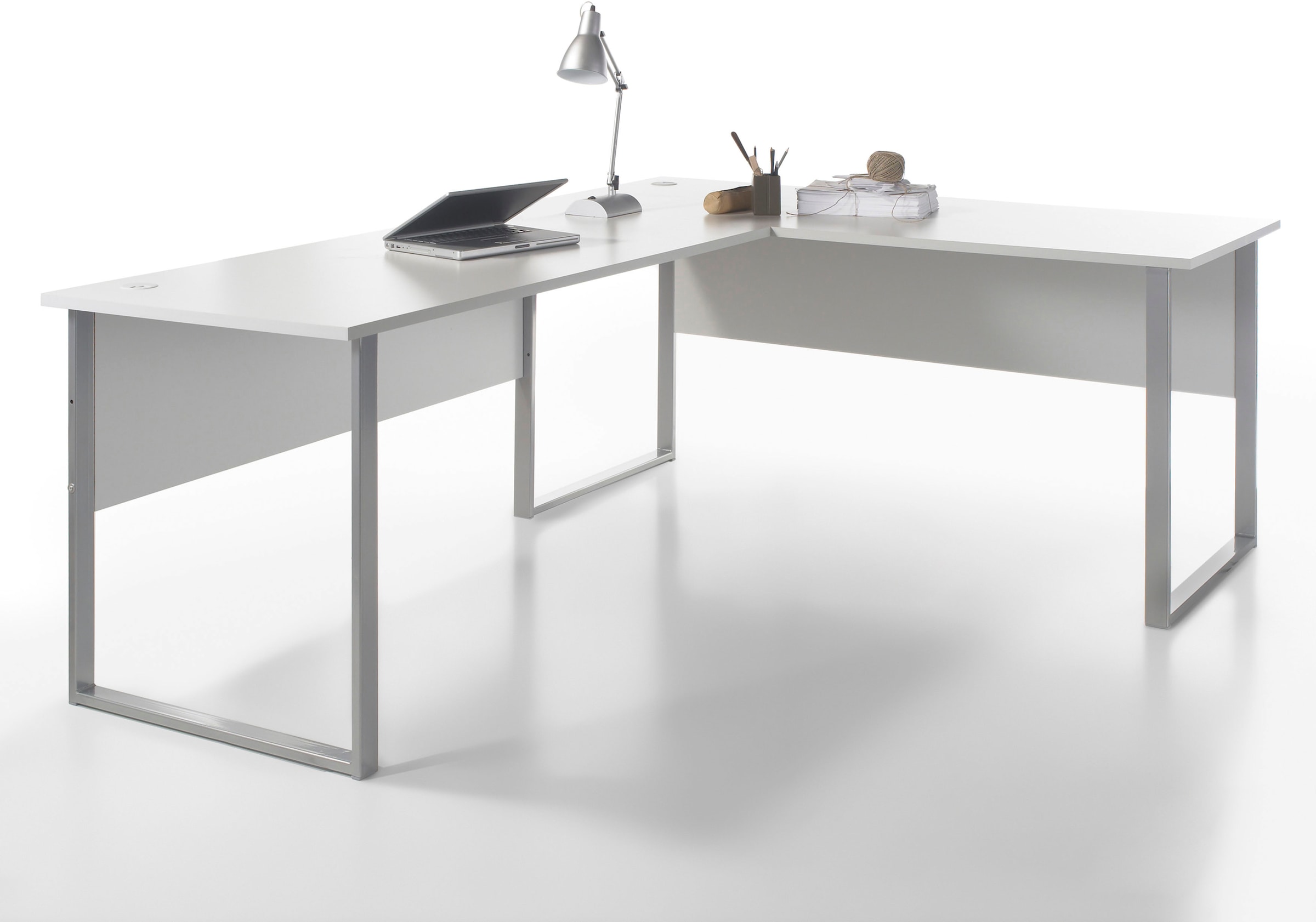 BEGA OFFICE Eckschreibtisch »Office Lux« mit Kabeldurchlass, rechts/links montierbar, 223x170 cm