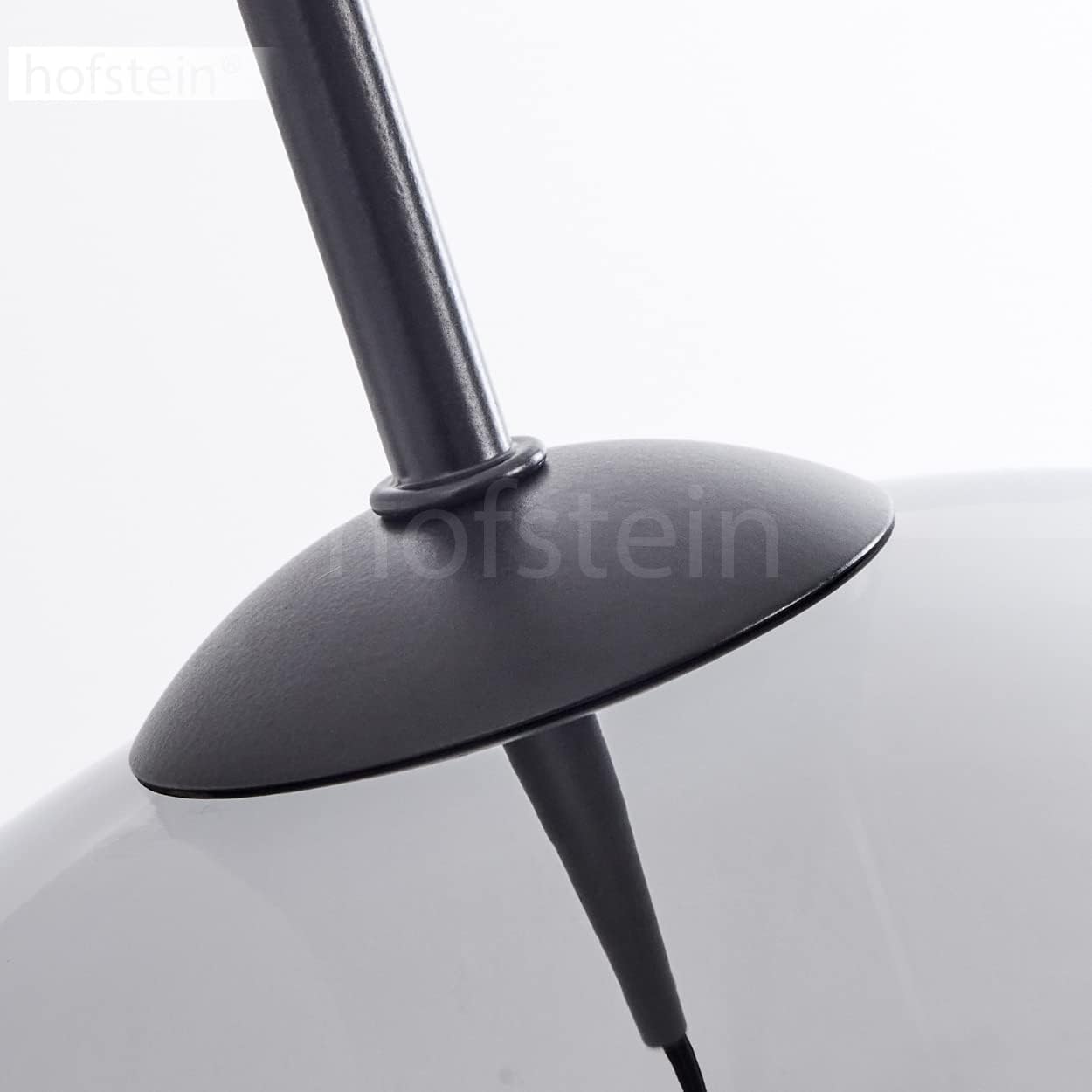 Hängeleuchte Koyoto, Hängelampe aus Metall/Glas in Schwarz/Chromfarben, Leuchte 3-flammig im Vintage/Retro Design mit Schirmen aus Glas (Ø 20cm/25cm/30cm), Höhe max. 151,5 cm, E27, ohne Leuchtmittel