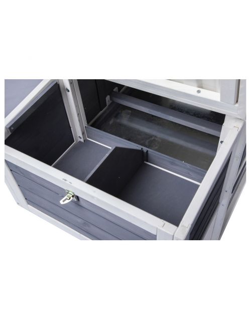 Adori Kippenhok Marley - Kippenhok - 182x76x116 cm Donkergrijs Wit