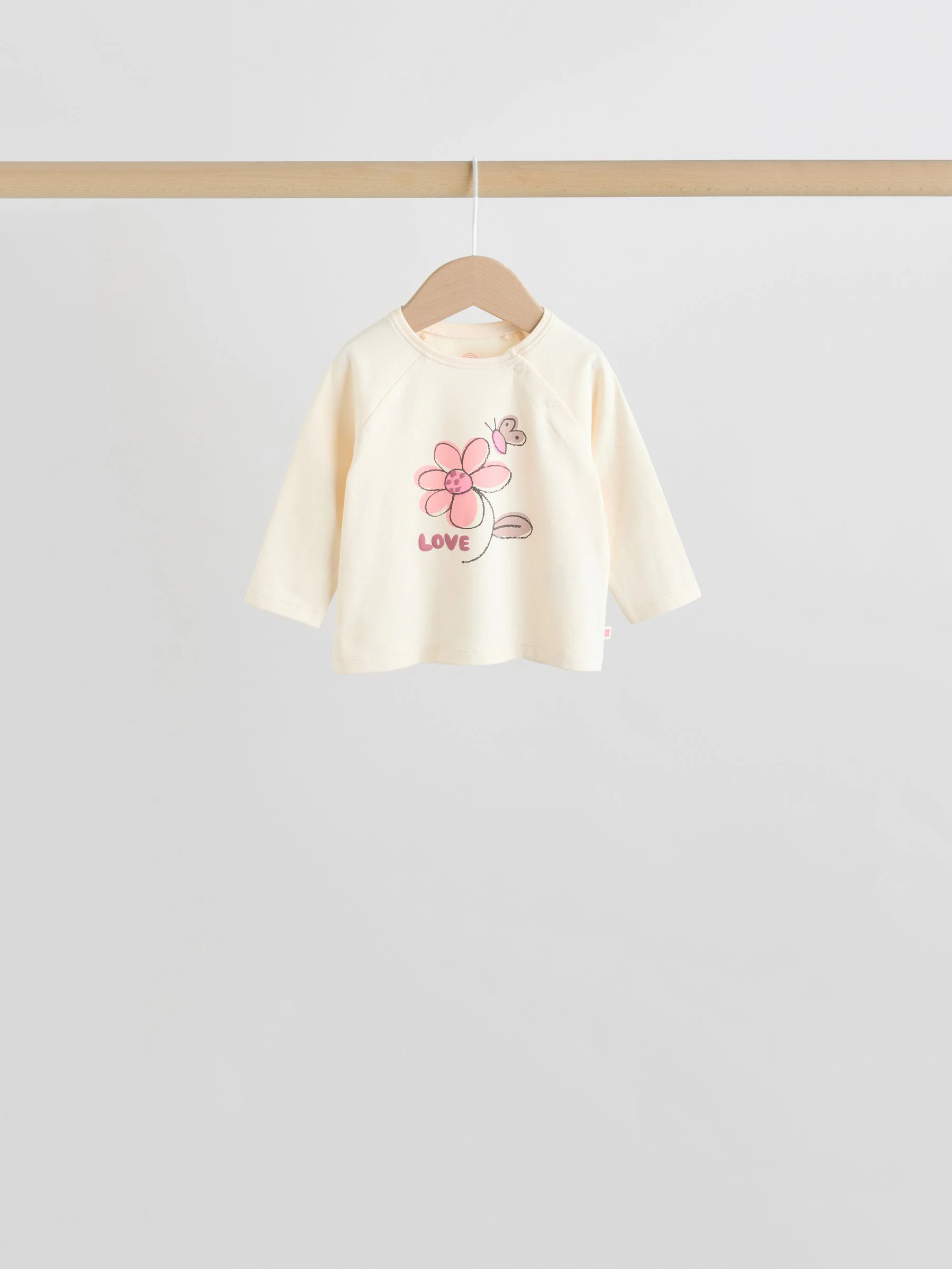 Roze/crème bloem - Baby set van top met Lange mouwen en Leggings 8 Pieces (0mnd -2jr)