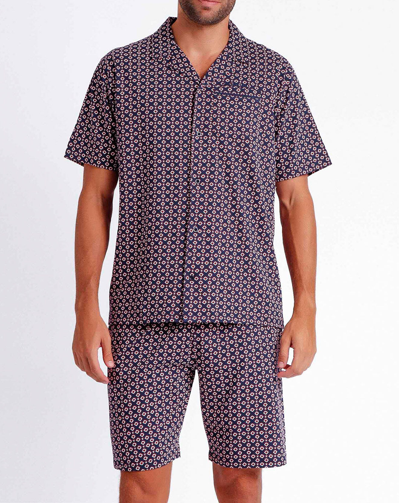 Antonio Miro Pyjama bleu marine/rouge