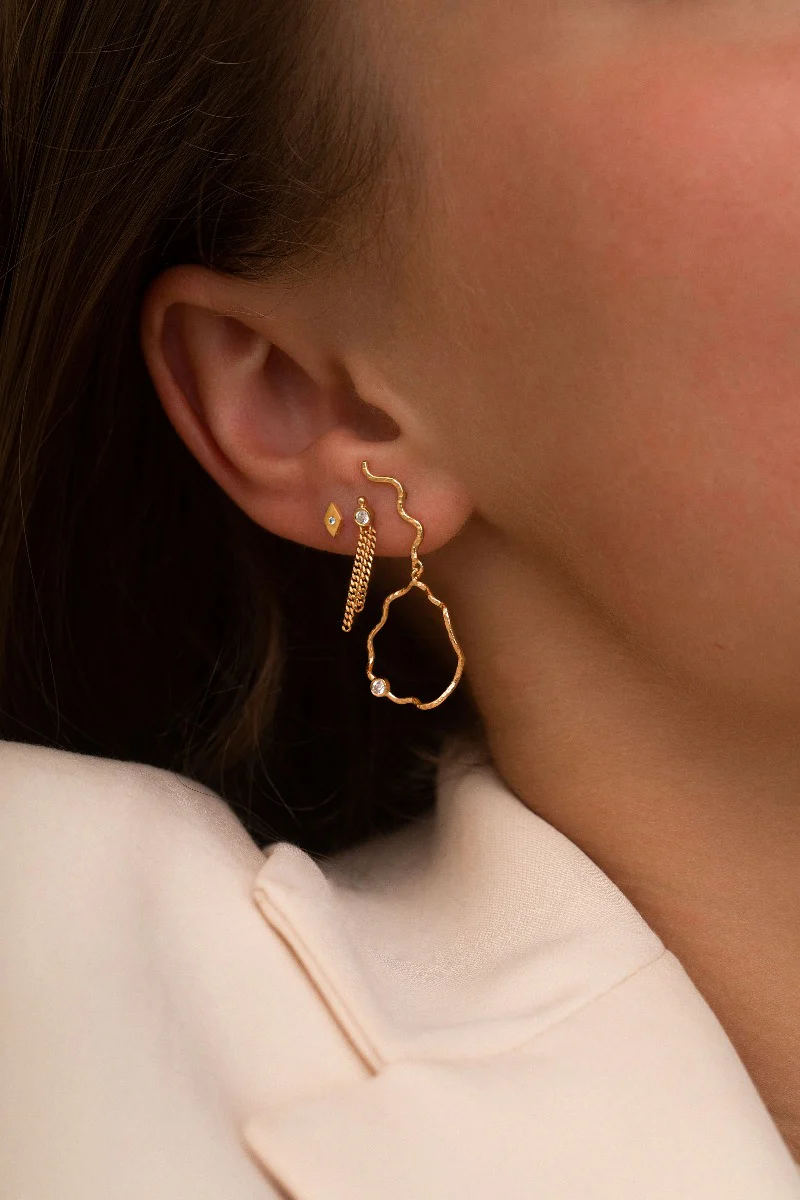STINE A Jewelry  Petit harlekin ørering - Forgyldt