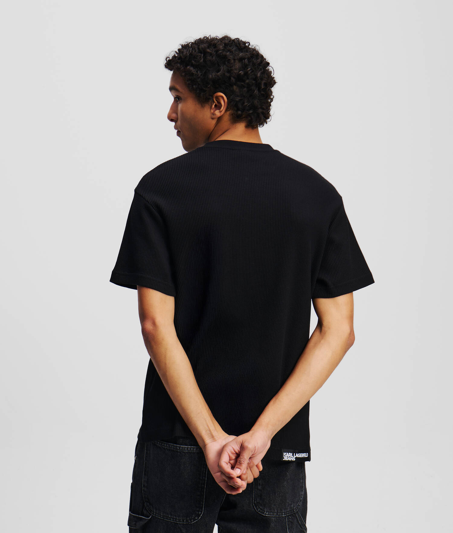 T-SHIRT À TEXTURE GAUFRÉE - Noir