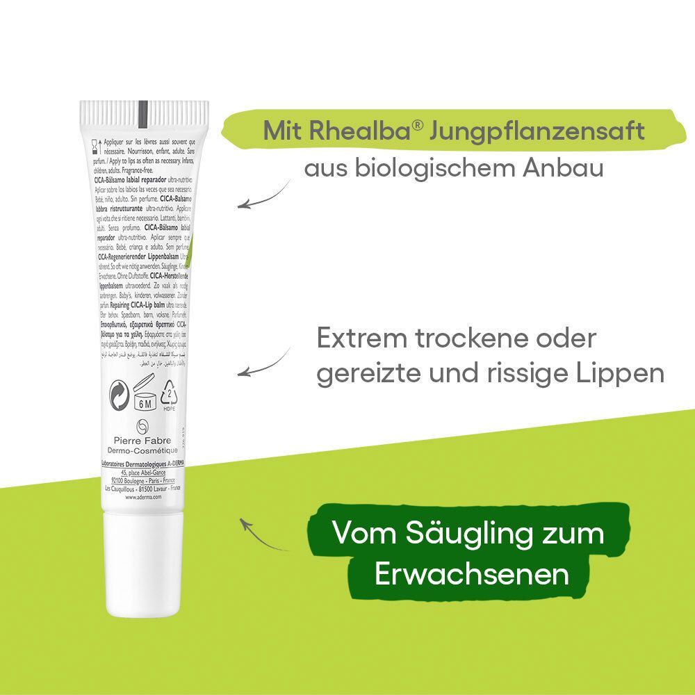 A-DERMA Dermalibour+ CICA Lippenbalsam