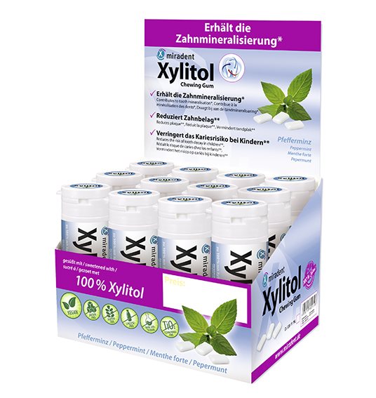 MIRADENT Xylitol Kaugummi Mint 30 Stk