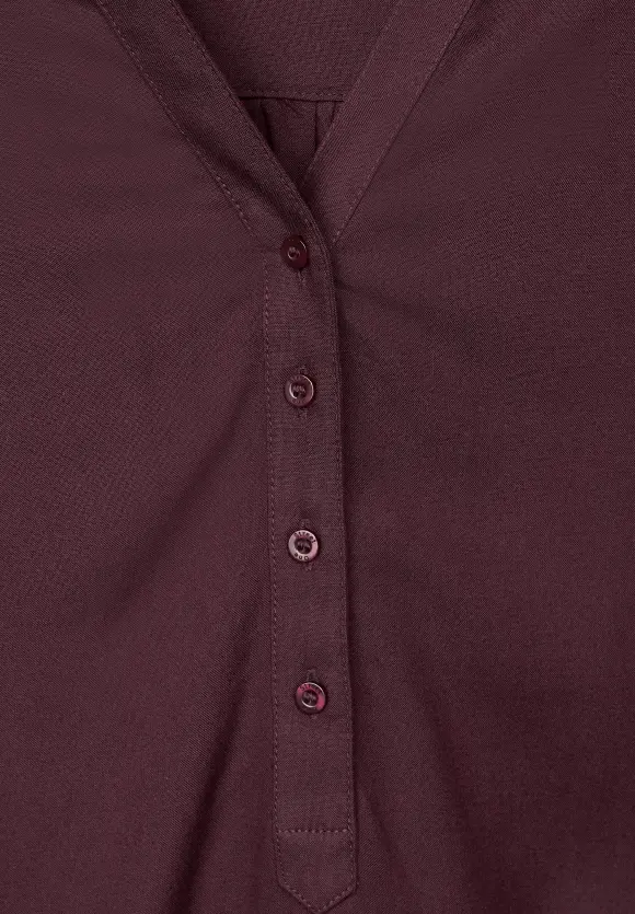 Longbluse in Unifarbe - purple brown