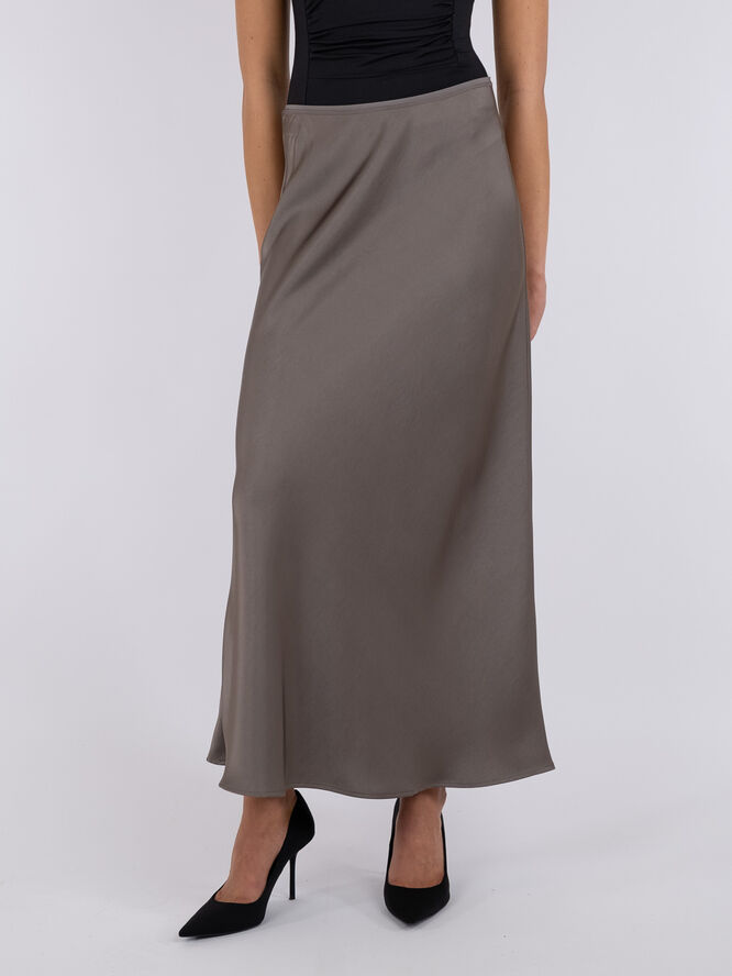 Neo Noir Vicky Heavy Sateen Skirt Warm grey