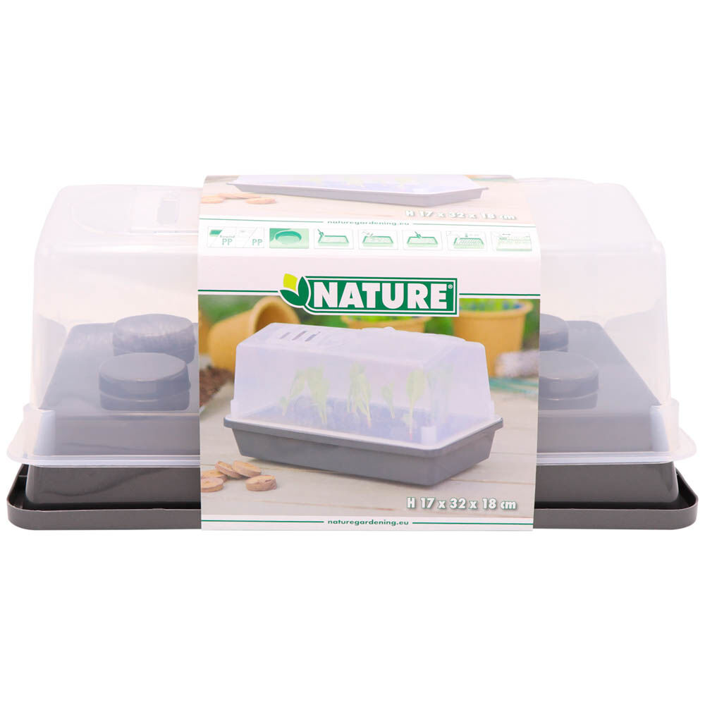 Nature Serre - Mini Kweekbak - Antraciet - Antraciet - 13x32x13 cm