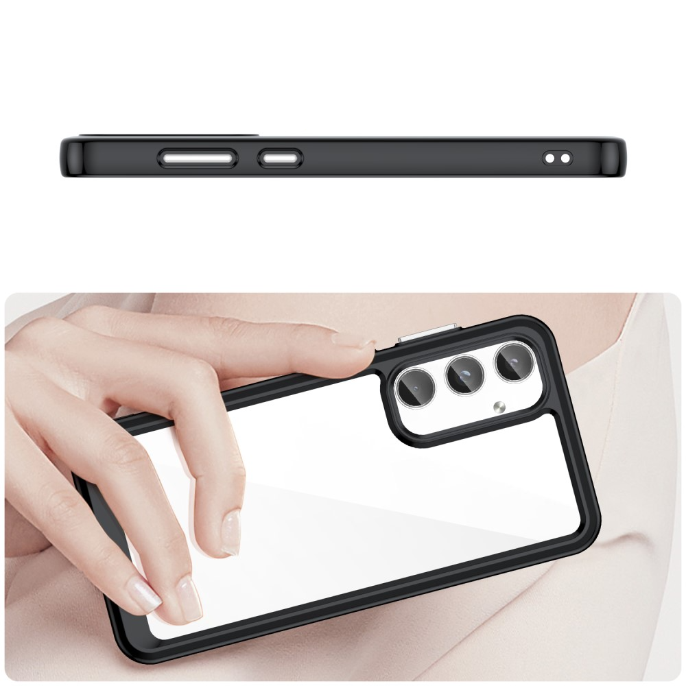 Samsung Galaxy A55 Hybrid Hülle TPU Bumper Acryl Rückseite - Transparent / Schwarz