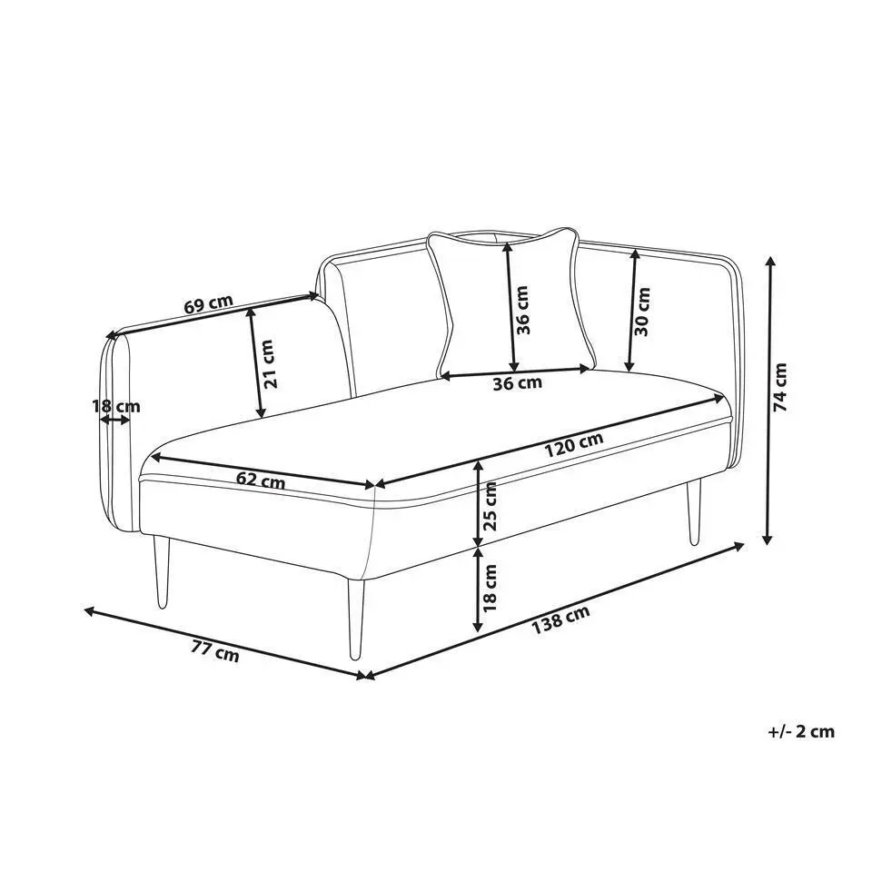 CHEVANNES - Chaise longue - Beige - Polyester