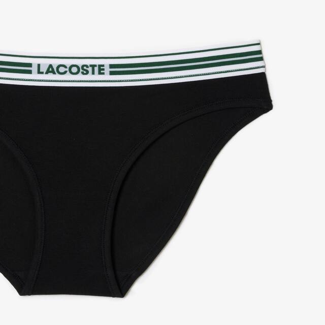 Culotte avec ceinture contrastée siglée Culottes & bas - Noir - Lacoste - Femme