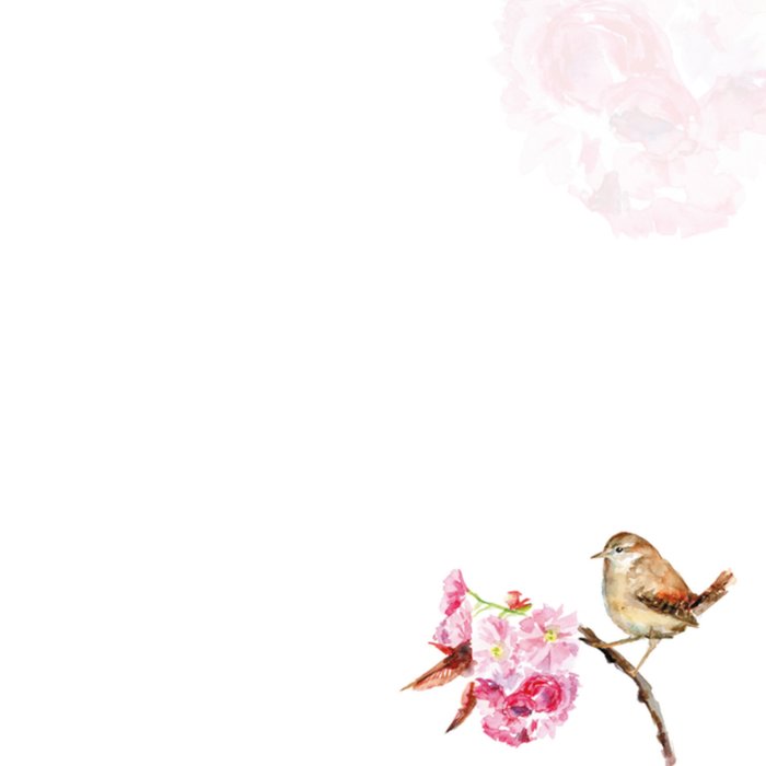 Michelle Dujardin | Beterschapskaart | Bloemen en vogeltje