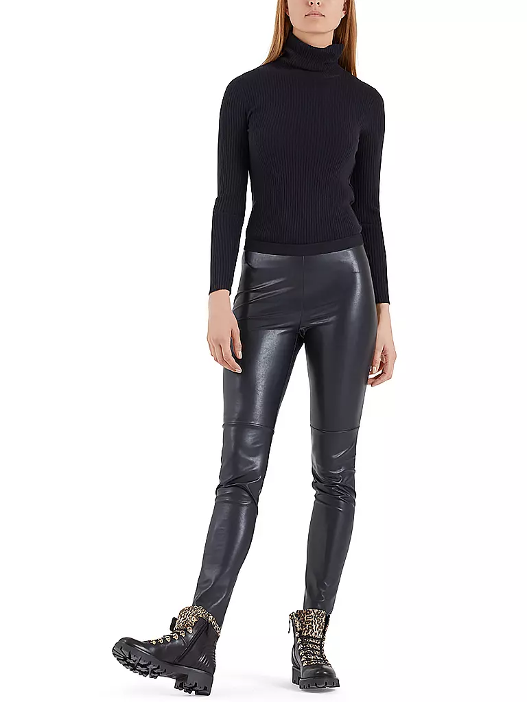 MARC CAIN Leggings in Lederoptik blau