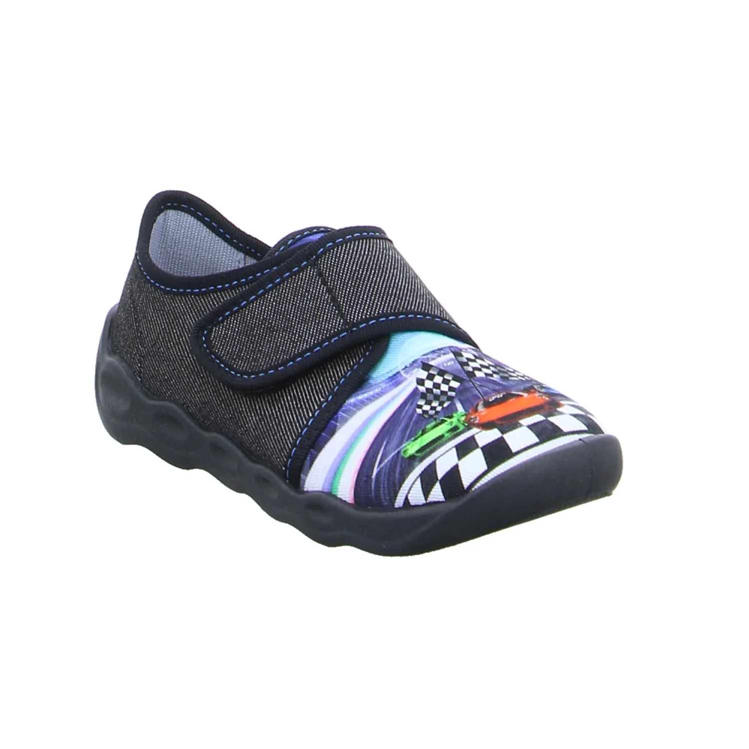 SUPERFIT Kinder-Hausschuh Schwarz Textil  Jugendhausschuh