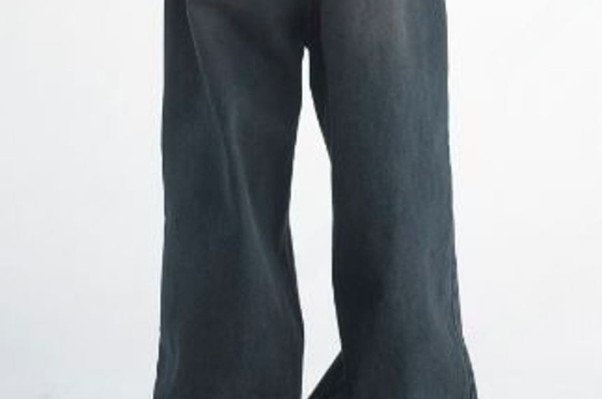 SeoulPop - High-Waist Washed Loose-Fit Jeans