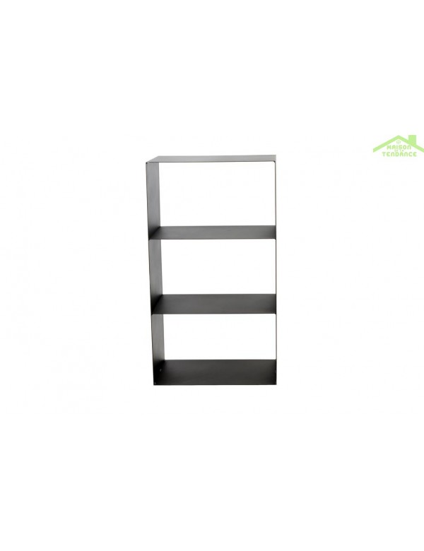 Rack à bûches casi en acier noir à 3 étages 45x30x80 cm