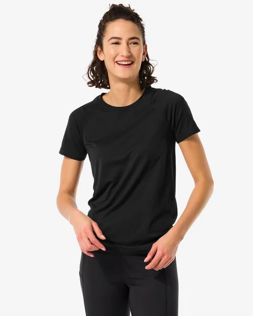 t-shirt sport sans coutures femme noir