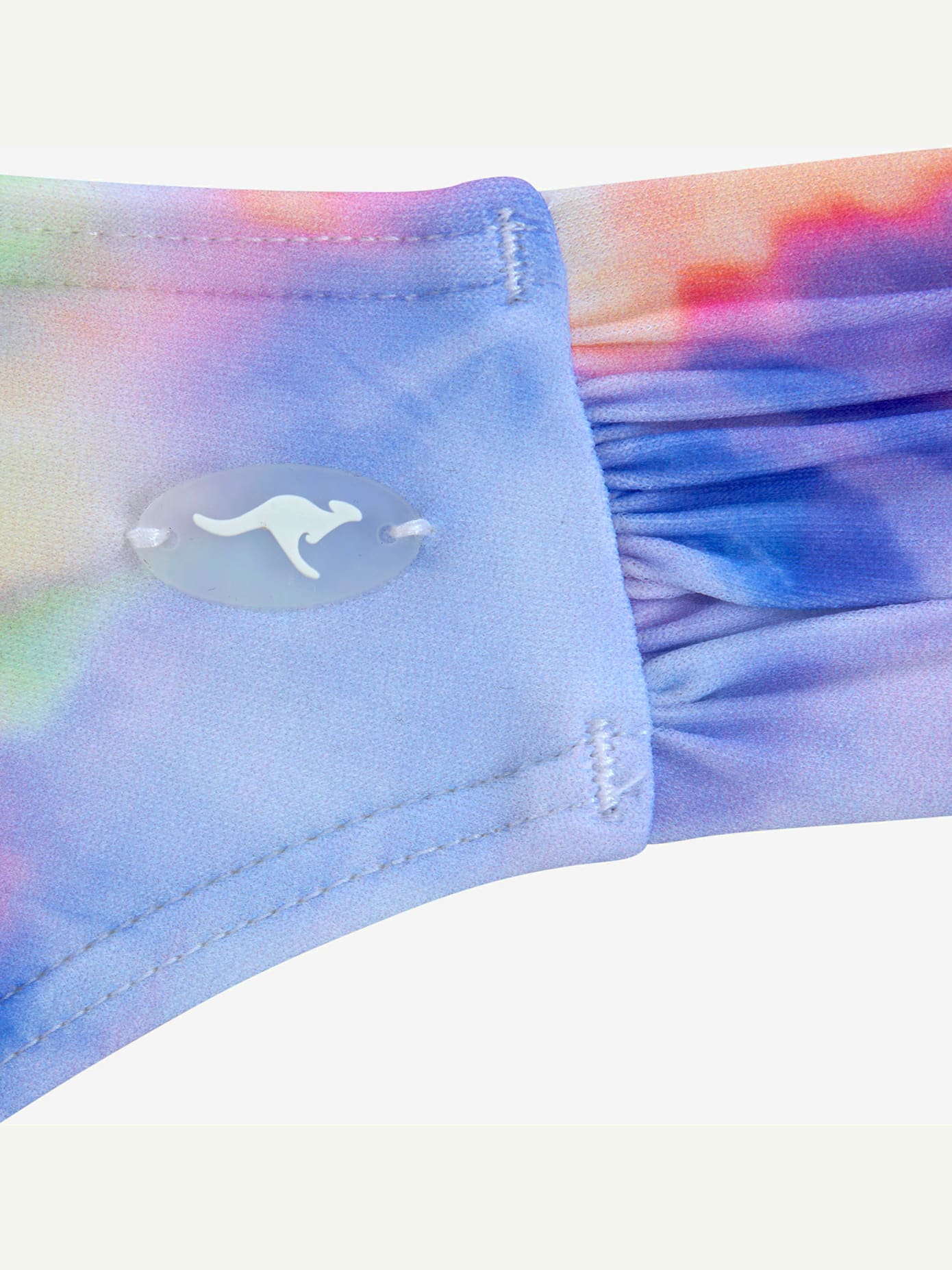 Maillot de bain bandeau à armatures imprimé, effet de couleur différent pour chaque pièce